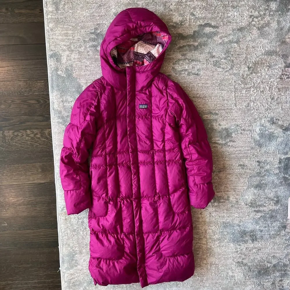 Patagonia Girls Down Winter Coat Long Parka M 10